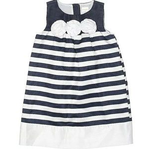 NWT $40 Gymboree Navy & White Striped Dress 12-18